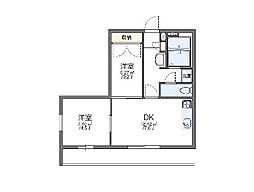 JR常磐線 磯原駅 徒歩31分の賃貸アパート 2階1SDKの間取り