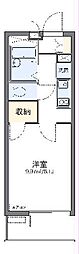 レオパレスエクセルケンFour 1Kの間取図画像