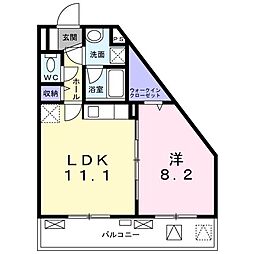 グランドレジデンスエムエイト 1LDKの間取図画像
