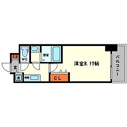 Osaka Metro御堂筋線 西中島南方駅 徒歩7分の賃貸マンション 5階1Kの間取り