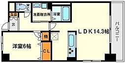 JR東海道・山陽本線 新大阪駅 徒歩3分の賃貸マンション 4階1LDKの間取り