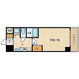 プレサンス大阪城公園パークプレイス 1Kの間取図画像