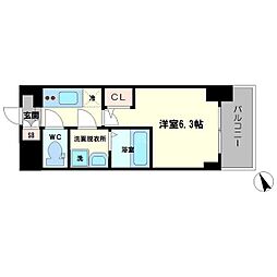 プロヴィスタ新大阪イーストゲート 2階1Kの間取り