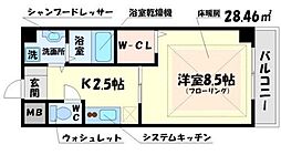 ピアチェーレ千里山 1Kの間取図画像