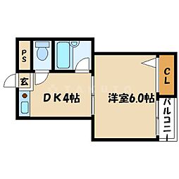 Osaka Metro今里筋線 清水駅 徒歩14分の賃貸マンション 3階1DKの間取り