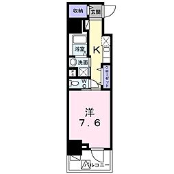 東急田園都市線 池尻大橋駅 徒歩4分の賃貸マンション 7階1Kの間取り