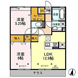 ルビア 2LDKの間取図画像