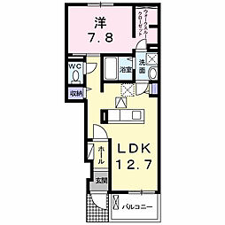 近鉄けいはんな線 新石切駅 徒歩11分の賃貸アパート 1階1LDKの間取り
