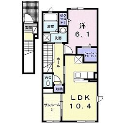 リベルタ 1LDKの間取図画像