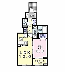 ハイライフ2 1LDKの間取図画像