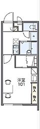 レオパレスウールジー 1Kの間取図画像