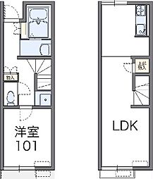 レオネクストじんぼはら駅南 1LDKの間取図画像