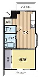 第2蓮本ハウス 1DKの間取図画像