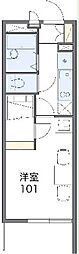 レオパレスフェリス 1Kの間取図画像