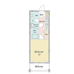 グランカーサ緑地公園 1Kの間取図画像
