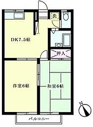 エステートピアN 2DKの間取図画像