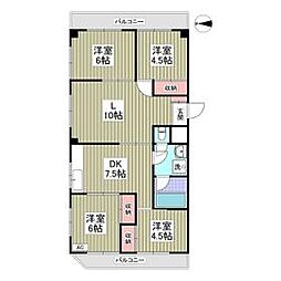 ロワール坂戸 4階4LDKの間取り