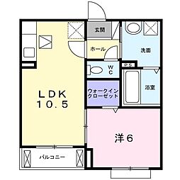 ヴィアソーレ摂津 1LDKの間取図画像