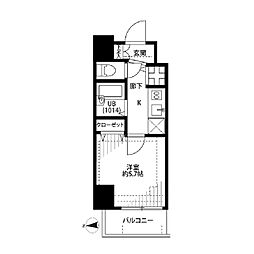 プレール・ドゥーク西大島駅前 1Kの間取図画像