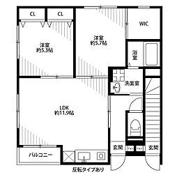 AmourLamere 2LDKの間取図画像