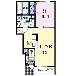 グリーンハウスWIII 1LDKの間取図画像