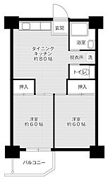 ビレッジハウス泉北栂タワー 2DKの間取図画像