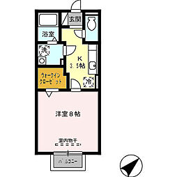 エトワール 1Kの間取図画像