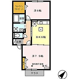 エスペランサ 2DKの間取図画像