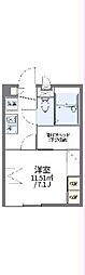 レオパレスマカービルシャナ 1Kの間取図画像