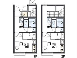 レオパレス山吹 1階1Kの間取り