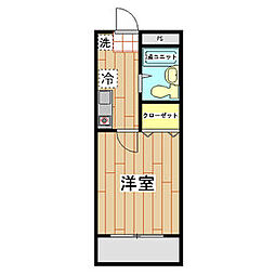 アーバイン 1Kの間取図画像