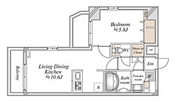 ORETERRACE馬込 1LDKの間取図画像