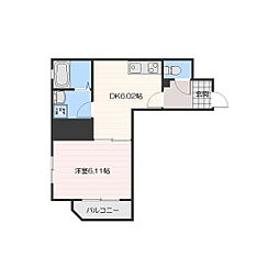 Lumiere 1階1DKの間取り