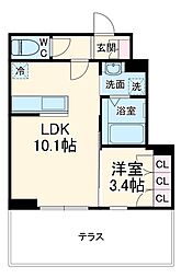 ＲＯＥＬＬ 1階1LDKの間取り