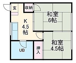 グランディーズ呼続 6階2DKの間取り