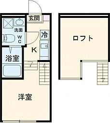 ハーモニーテラス栗原 1階ワンルームの間取り