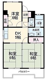 荒川ラインハイツ 3DKの間取図画像