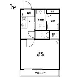 アンプルールフェール上永谷 1Kの間取図画像
