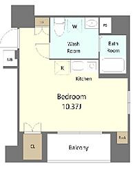 JR山手線 田端駅 徒歩9分の賃貸マンション 2階ワンルームの間取り
