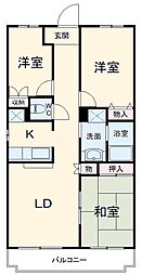 JR総武線 幕張本郷駅 徒歩13分の賃貸マンション 3階3LDKの間取り