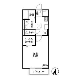 グリーンコーポB 1Kの間取図画像