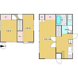 万町戸建て貸家 1階3DKの間取り
