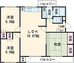 PARK　SQUARE　早稲田 3階3LDKの間取り