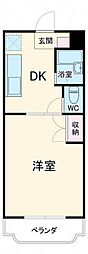 ヴィラセンチュリー 1DKの間取図画像