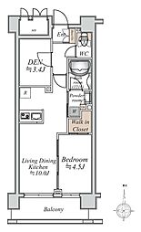 東京メトロ千代田線 綾瀬駅 徒歩13分の賃貸マンション 7階1SLDKの間取り