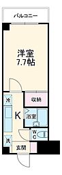 シルキーハイツ 1Kの間取図画像