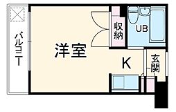 メゾン・ド・ラファル 2階ワンルームの間取り