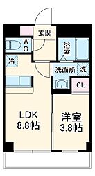 ラフィナート南明大寺 1LDKの間取図画像