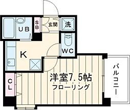 ステージグランデ桜台駅前 7階1Kの間取り