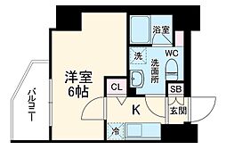 ラフィスタ横浜井土ヶ谷 5階1Kの間取り